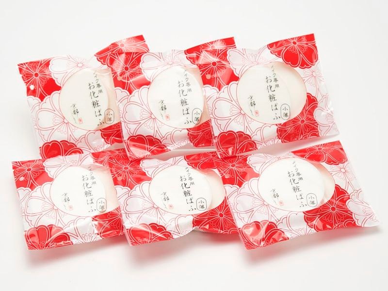 メイク専用　お化粧ぱふ（小薄）6袋セット