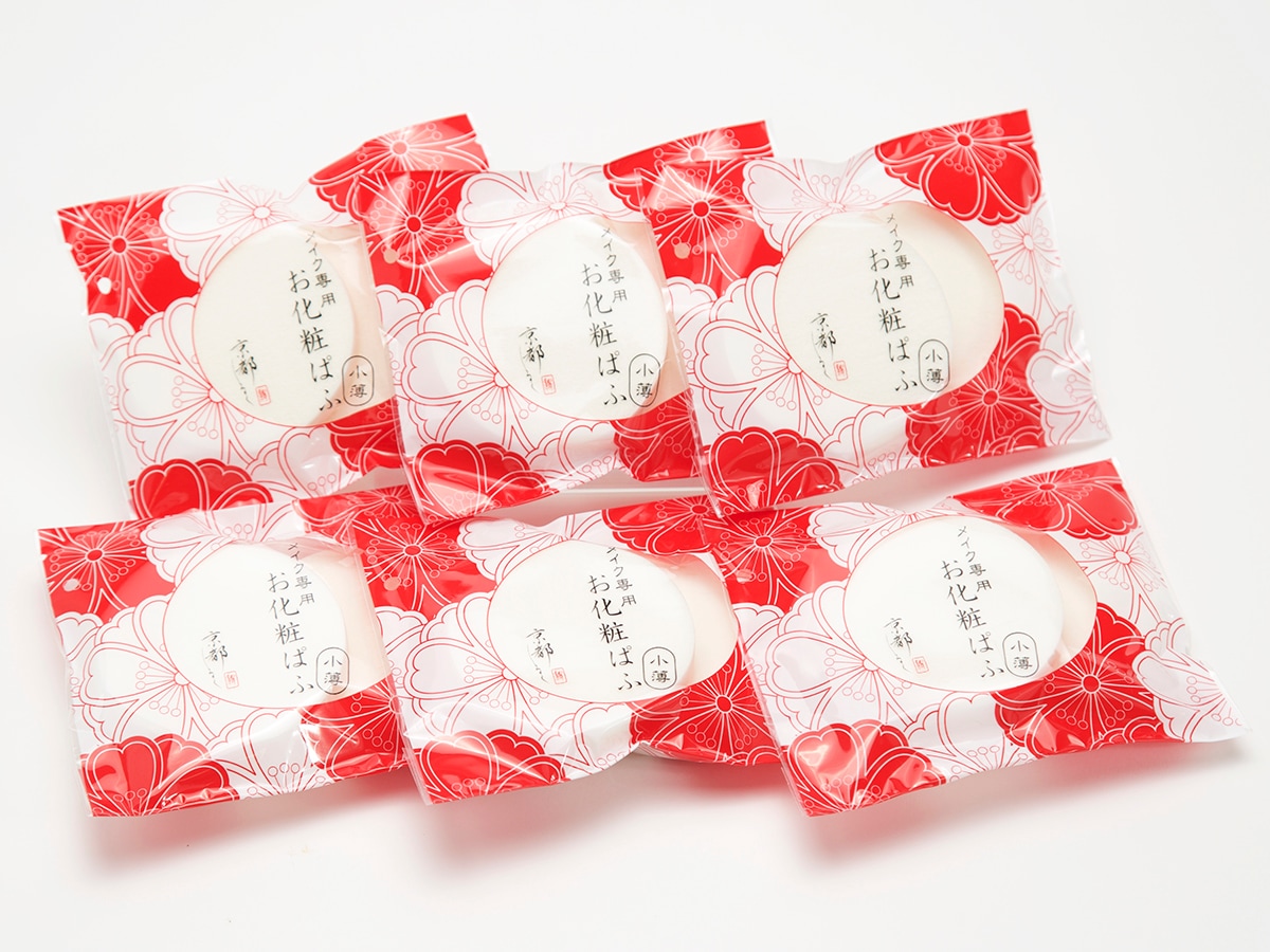 メイク専用　お化粧ぱふ（小薄）6袋セット