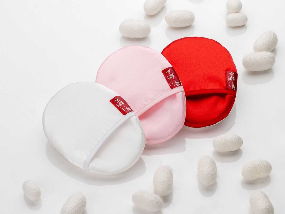 絹羽二重　珠の肌パフ　カラー