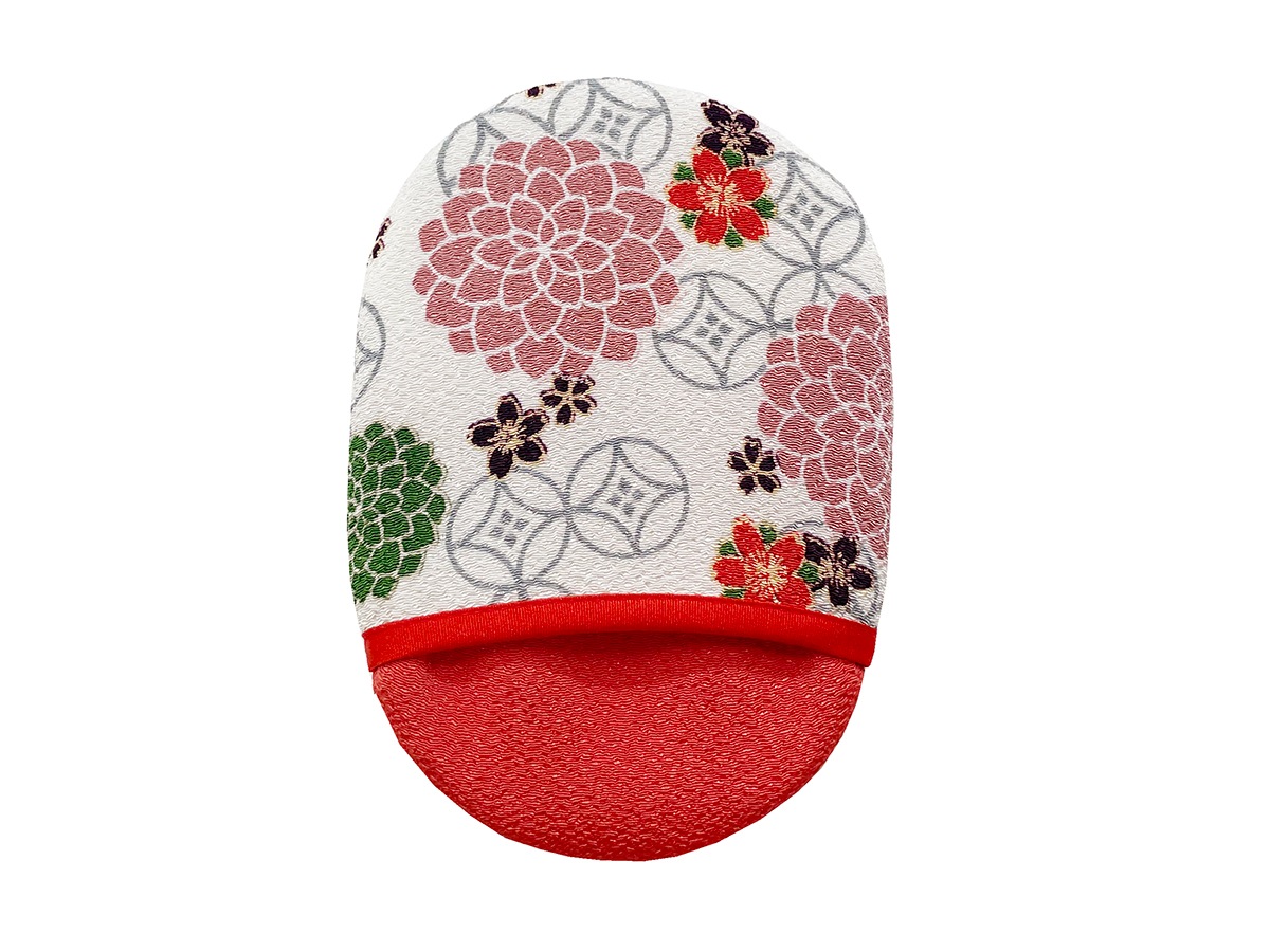 絹羽二重　珠の肌パフ　ちりめん柄