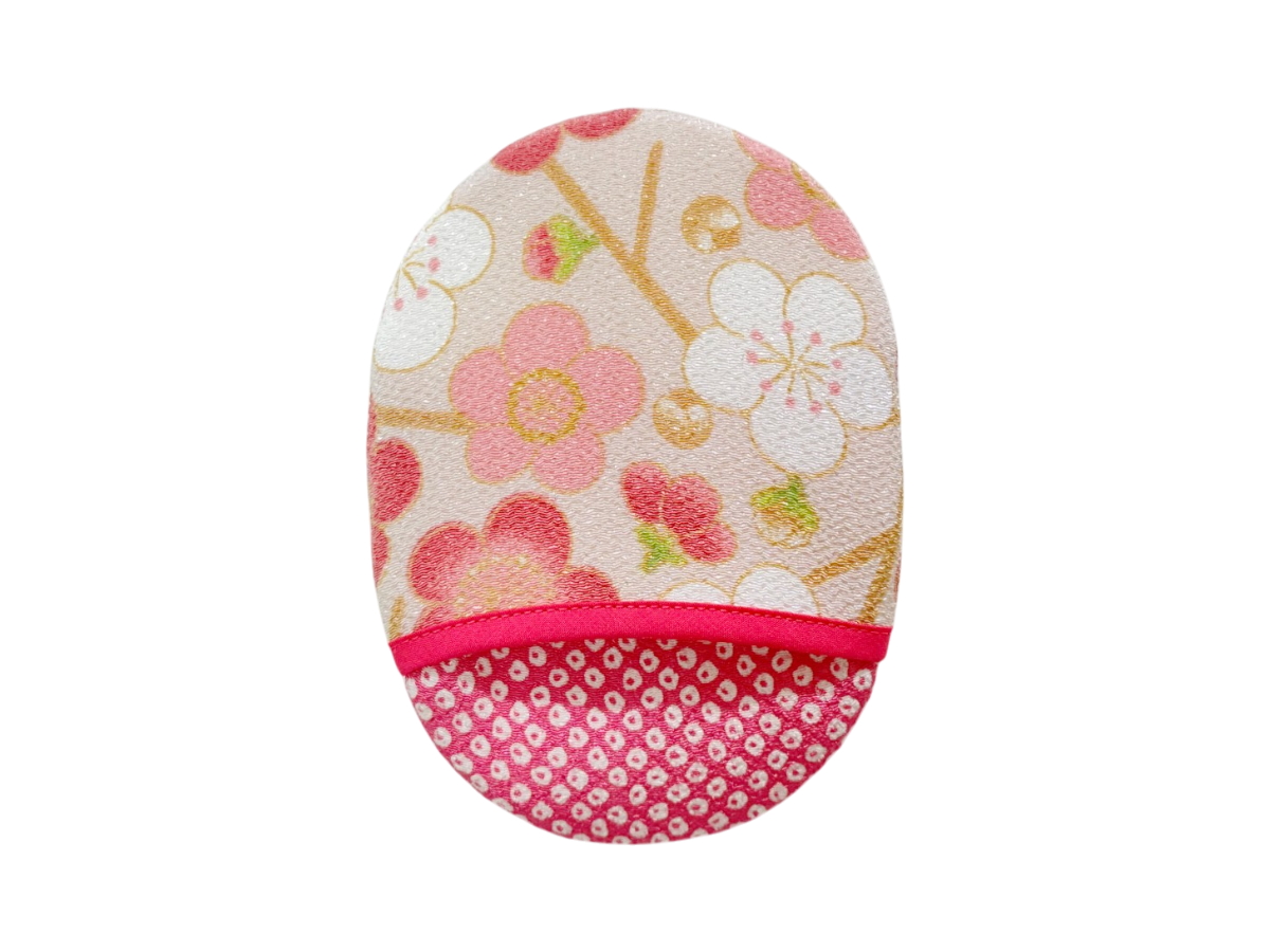 絹羽二重　珠の肌パフ　ちりめん柄