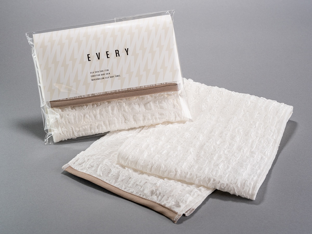EVERY マシュマロしるくボディタオル（スリム）