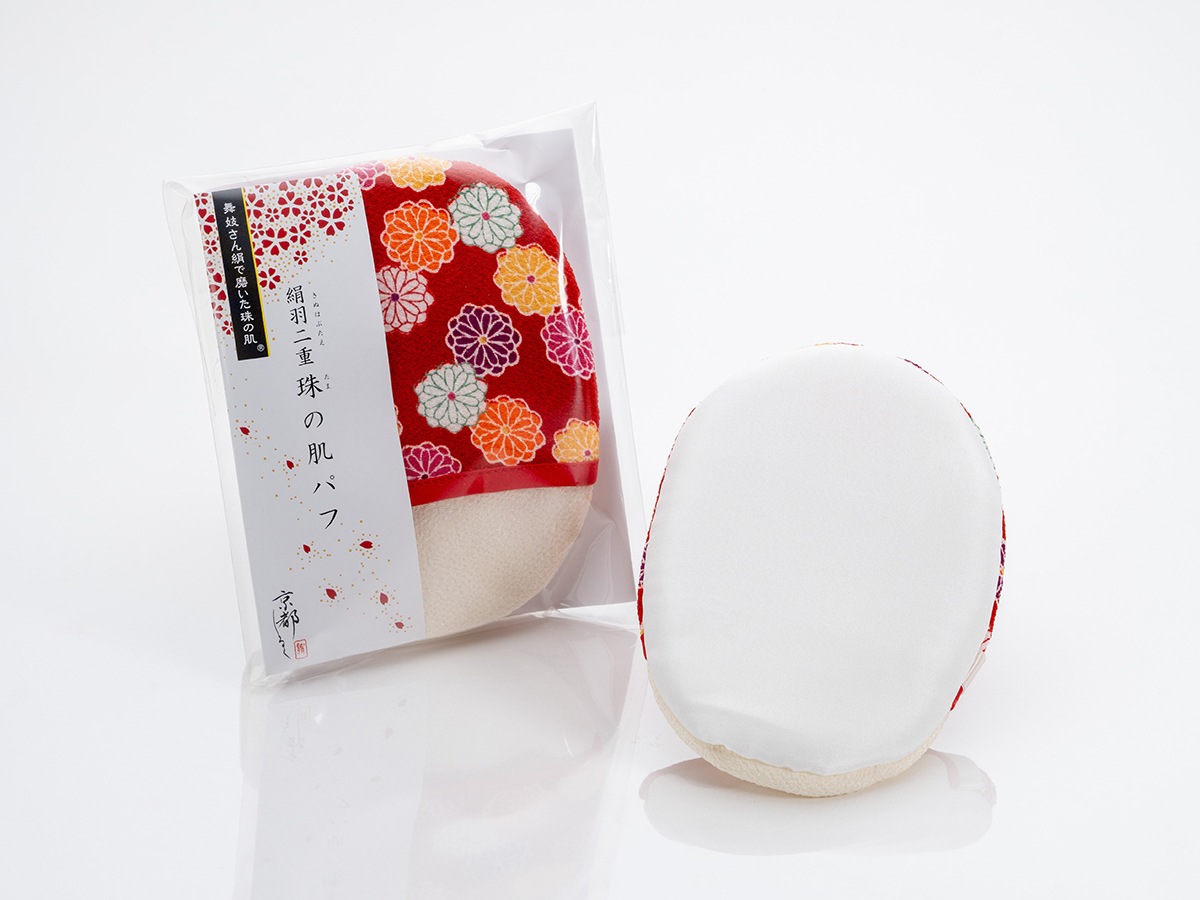 【定期コース】絹羽二重　珠の肌パフ「ちりめん」（送料込み）