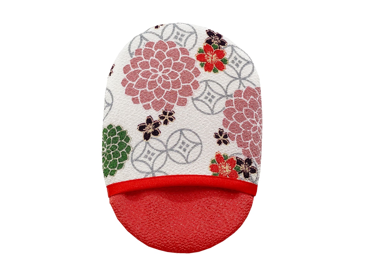 絹羽二重　珠の肌パフ　ちりめん柄　3個組