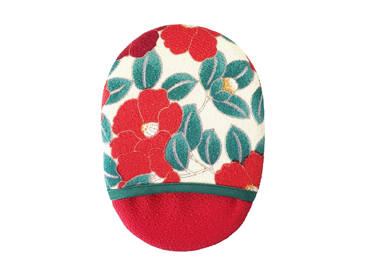 絹羽二重　珠の肌パフ　ちりめん柄　3個組