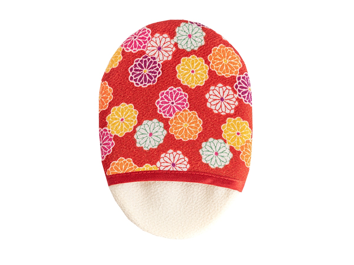 絹羽二重　珠の肌パフ　ちりめん柄　3個組