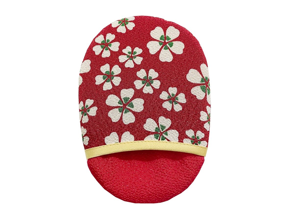 絹羽二重　珠の肌パフ　ちりめん柄　3個組