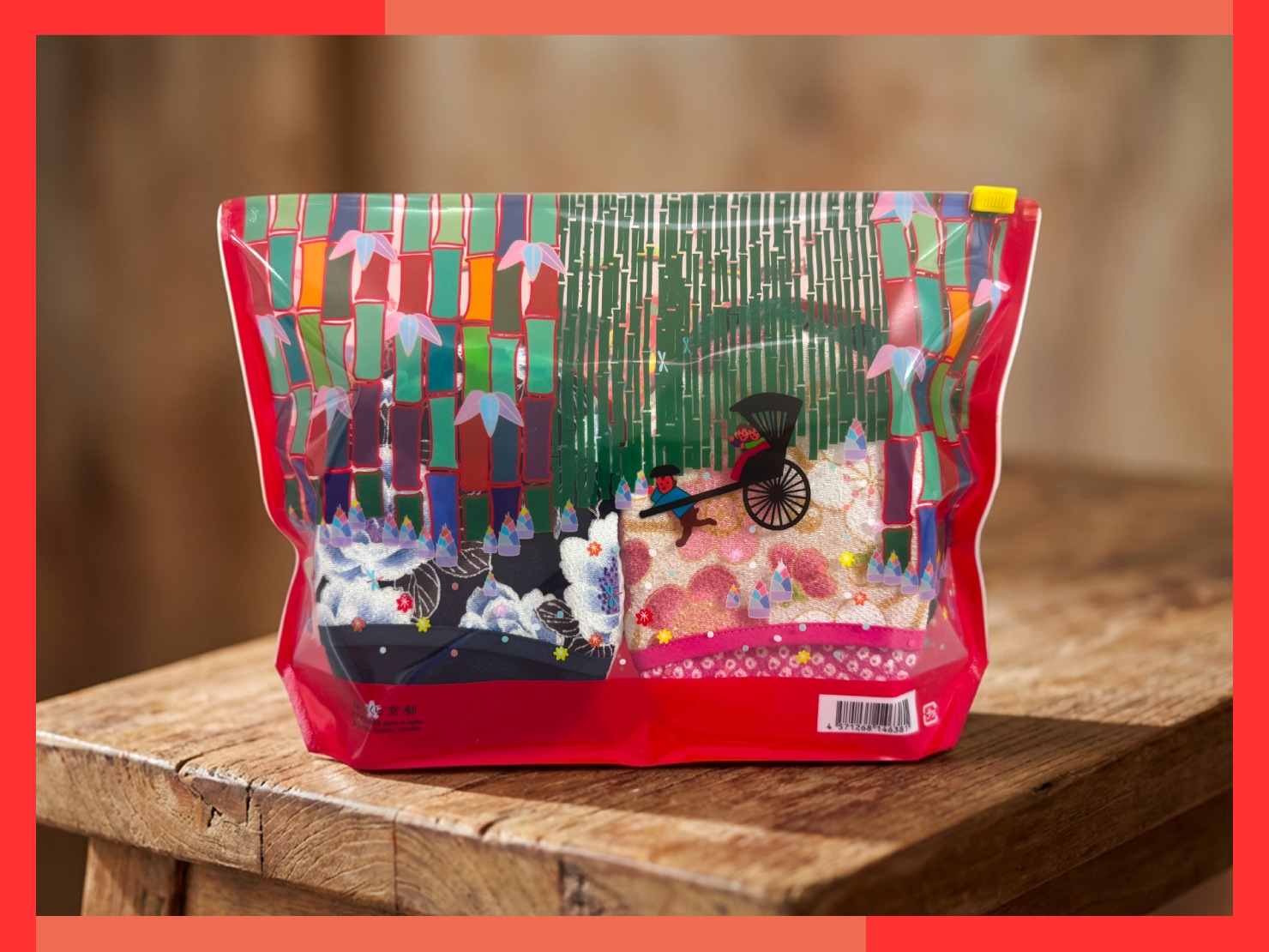 【エコ仕様】珠の肌パフ ちりめん柄6個組〈アソート〉