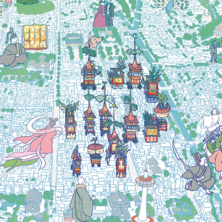 夏の柄には祇園祭の鉾が描かれています。