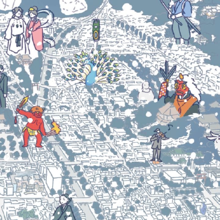 冬の柄には節分の鬼が登場します。