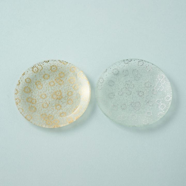 【販売終了】【期間限定・数量限定】友禅のうつわ《花小紋》（金銀セット）