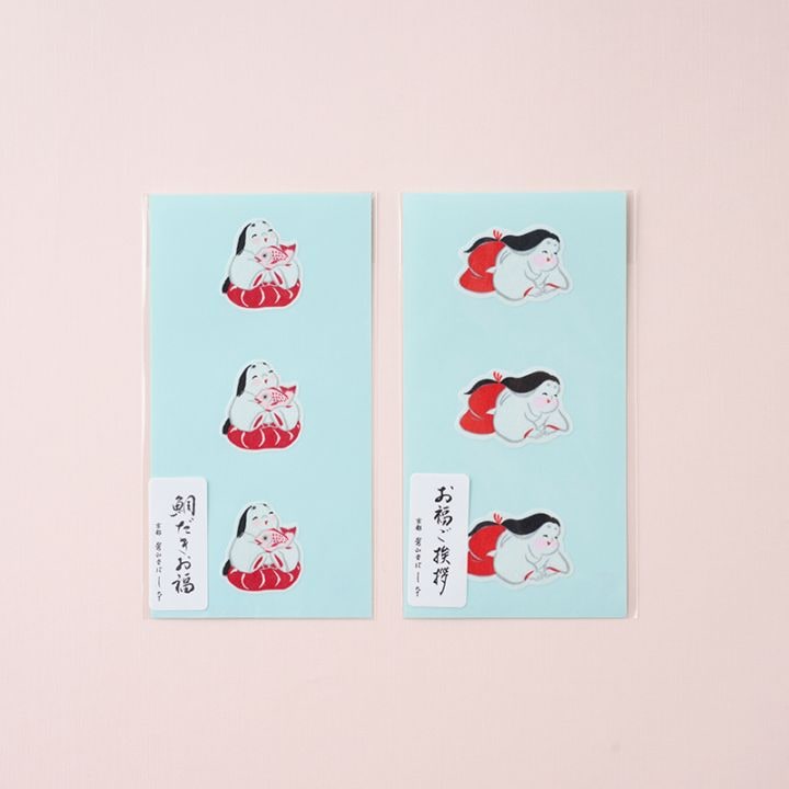 シール《鯛だきお福》《お福ご挨拶》