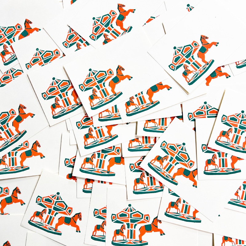 木版年賀状《夢を叶えに》  