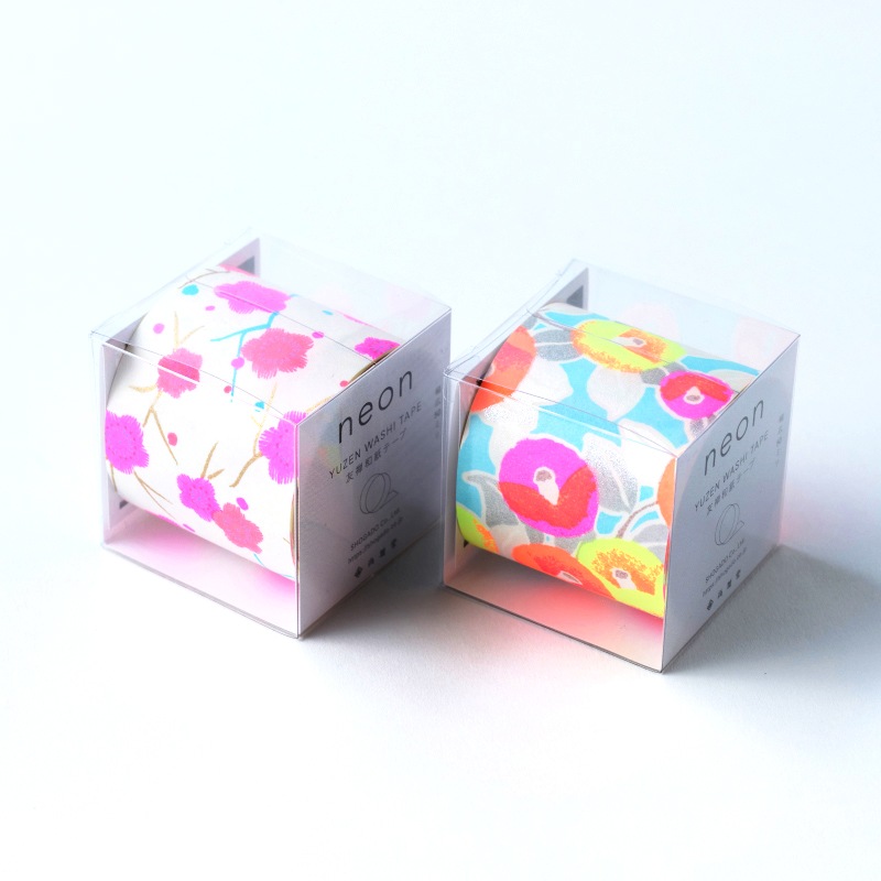 友禅和紙テープ《Wide neon1/Wide neon2》