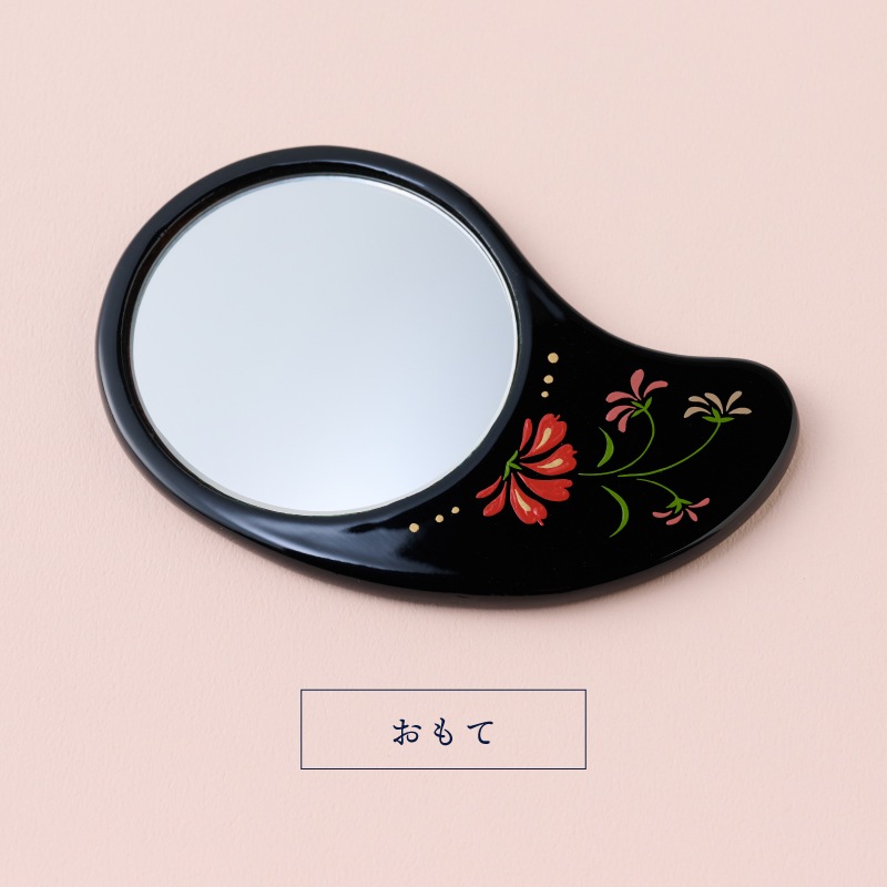 【在庫残りわずか！】【数量限定】花蒔絵手鏡（木製漆塗）