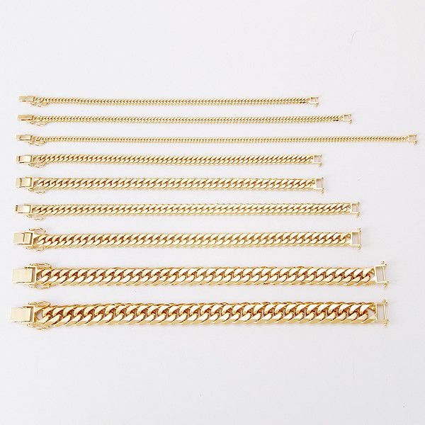 せーみ　K18喜平ブレスレット　チェーンのみ21cm 18金 喜平ブレスレット K18 6面カットダブル 80g 21cm 造幣局検定