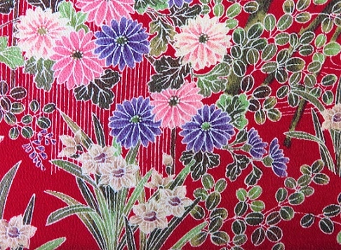 プリント柄正絹ちりめん 小紋多色 50