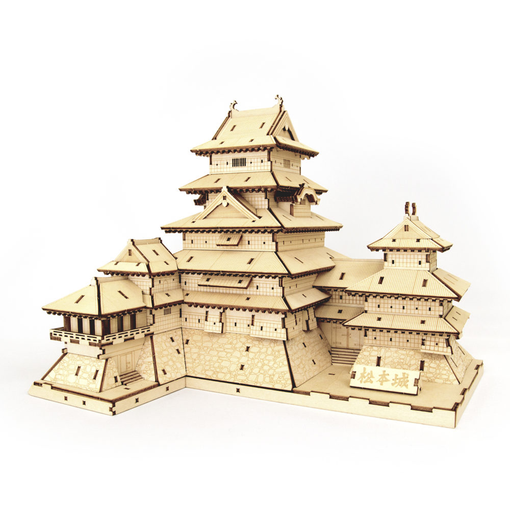 松本城　木製パズル、カラーバージョン Wooden Art ki-gu-mi 松本城 カラー ver. – 多組（TAKUMI）公式
