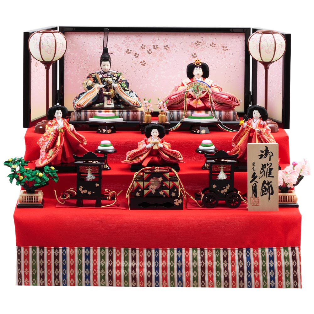 毛氈三段　親王官女飾り　72HR-G29