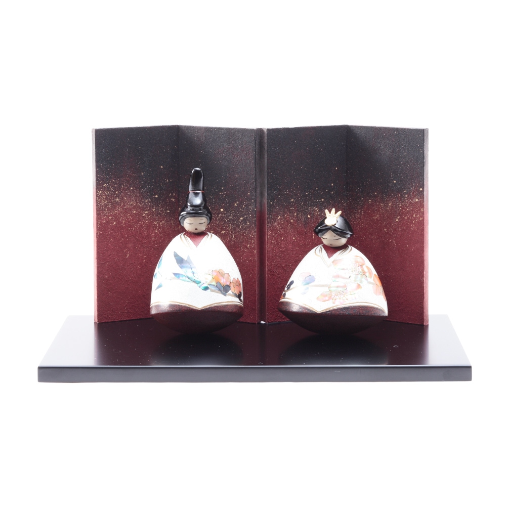 藝大作家逸品物雛人形 乾漆おきあがりこぼし「桃花」 時田早苗作