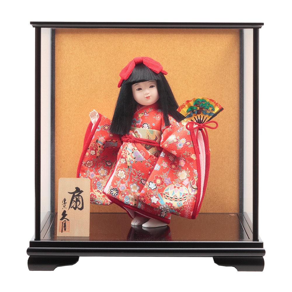 浮世人形ケース飾り「扇」　73H-U1