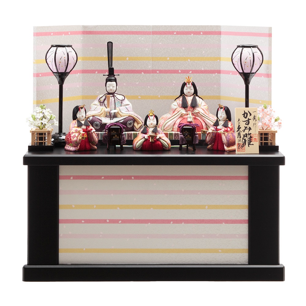 一秀作 木目込 親王官女収納飾り 73HR-M21