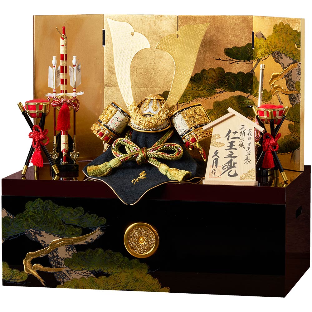 久月当主監製　仁王之兜収納飾り　3GR-S21-Z