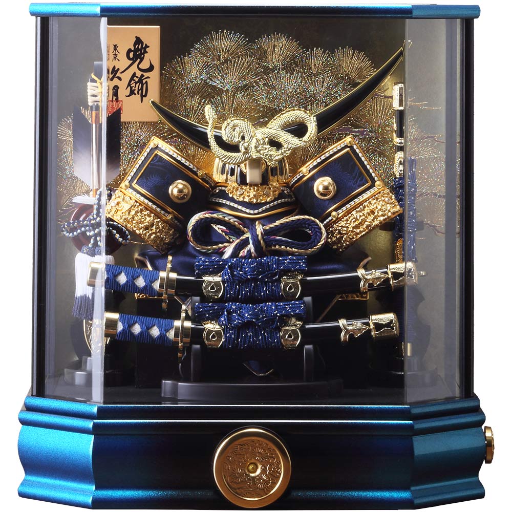 伊達政宗公　兜ケース飾り　アクリルケース　オルゴール付　3G-C25-Z