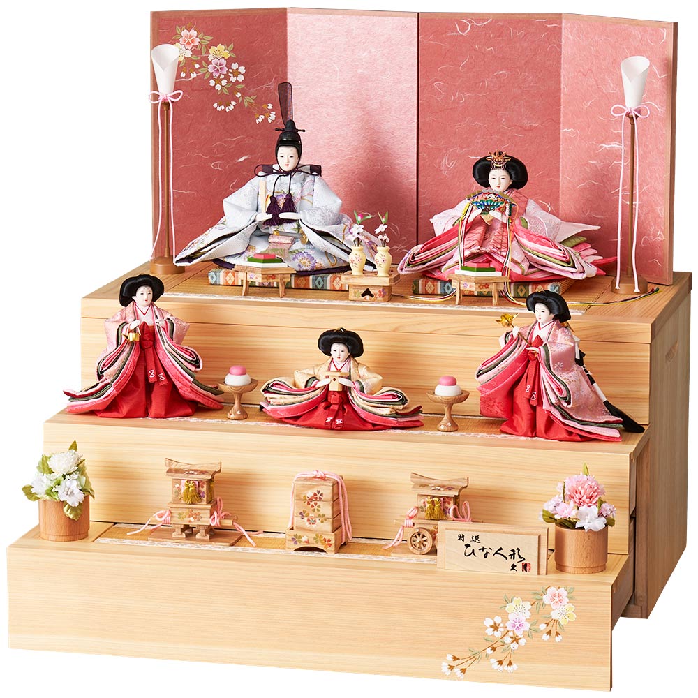 ひな祭り 多段式ひな壇飾り 楽天市場】ひな飾り(3段組立式) | 日本製 手作り 国産 飾る 組み立て 3