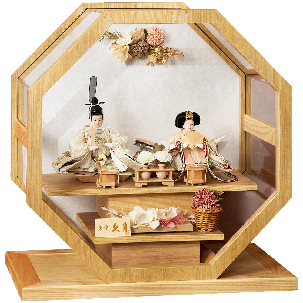 伝統的な雛人形 ひな壇飾り 五人飾 久月 ケース飾り ひな人形 親王飾 親王ケース飾り アクリルケース 5H-KK45-Z | ケース飾り | 【公式