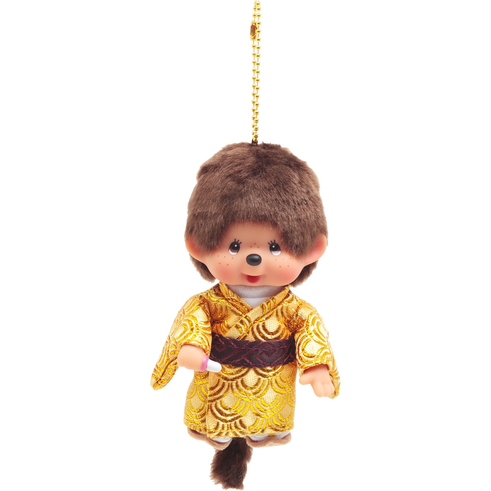 久月オリジナル お着物モンチッチ キーチェーン 男の子 金 IPM-102-Z