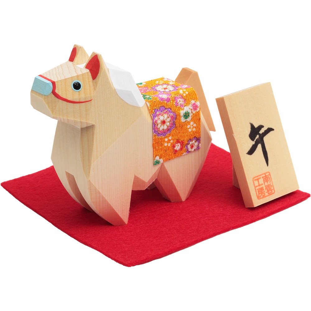 干支小物 一刀彫 午 白 6EI-1