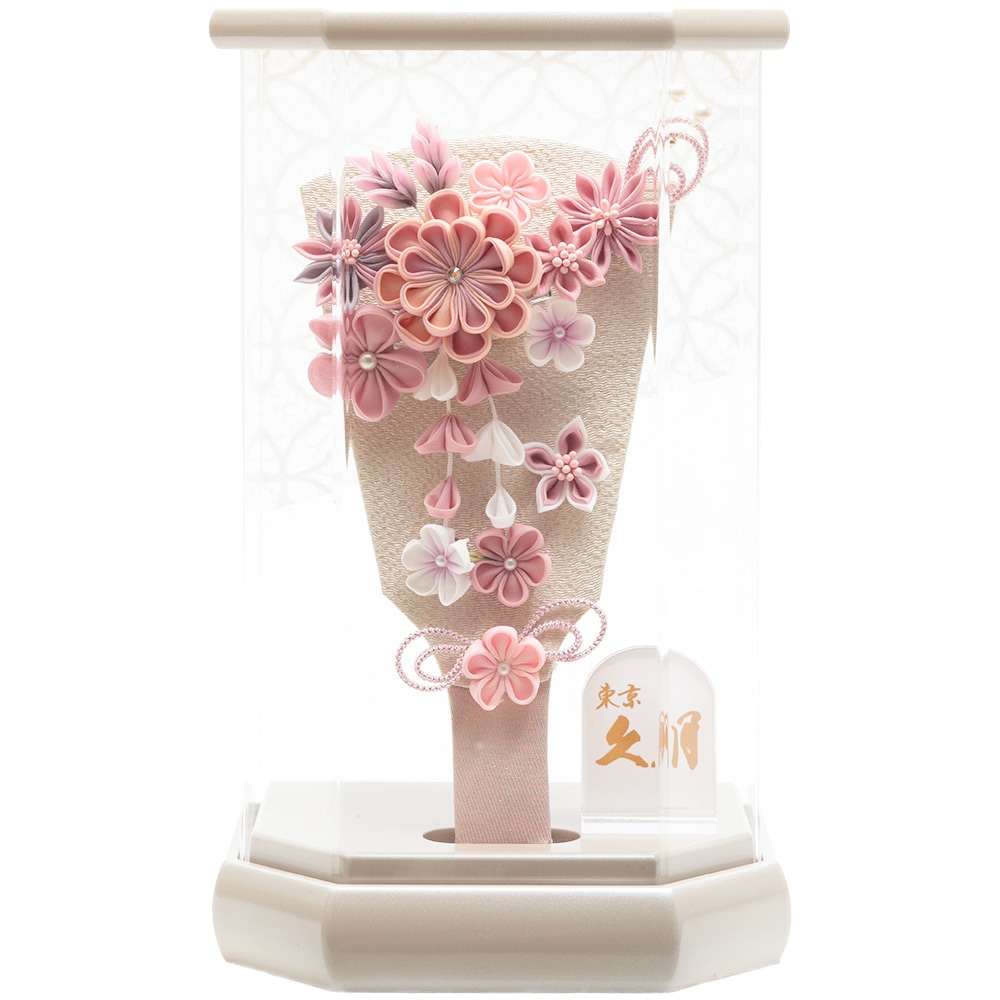 東京久月　つまみ細工羽子板・アクリルケース・間口約１５×奥行約１３×高さ約１８㎝ つまみ羽子板ケース飾り 9号 アクリルケース 壁掛可能タイプ 73EH-21-Z