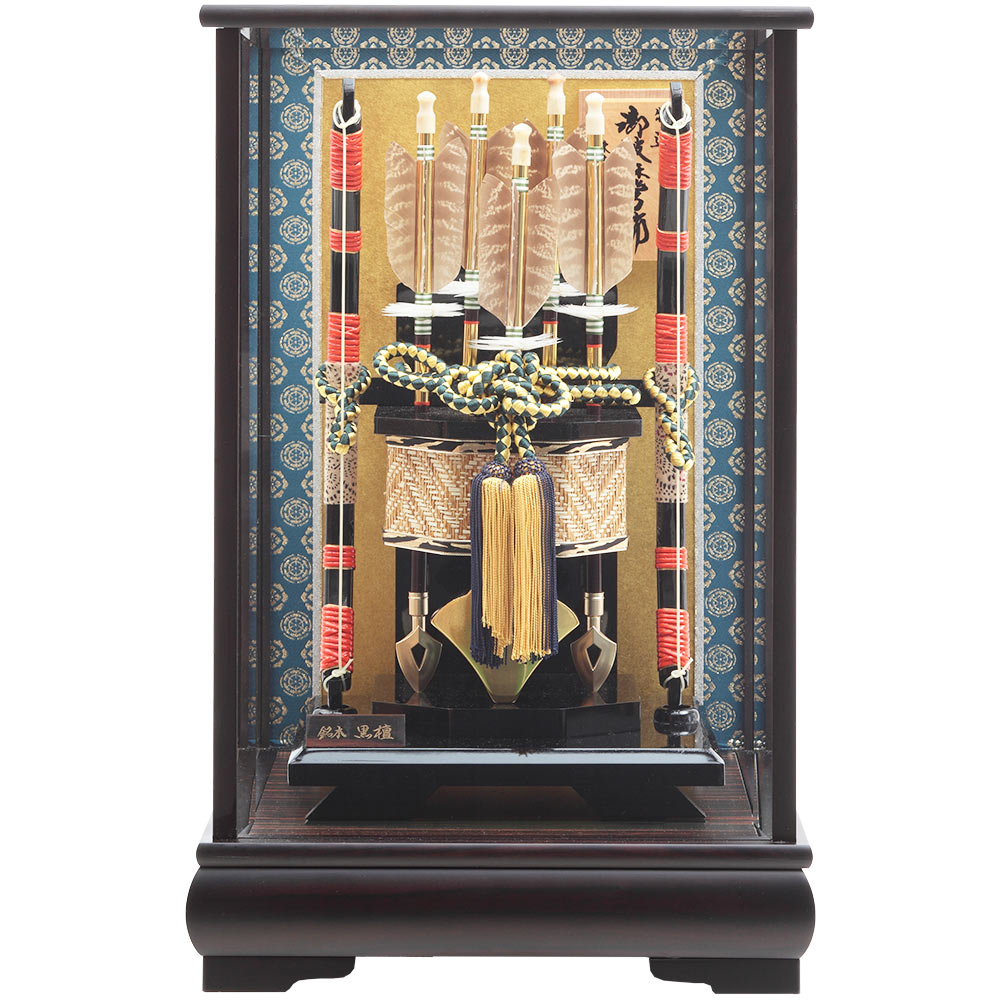 赤破魔弓飾 破魔弓ケース飾り 11号 アクリルケース 壁掛可能タイプ 4EY-07-Z