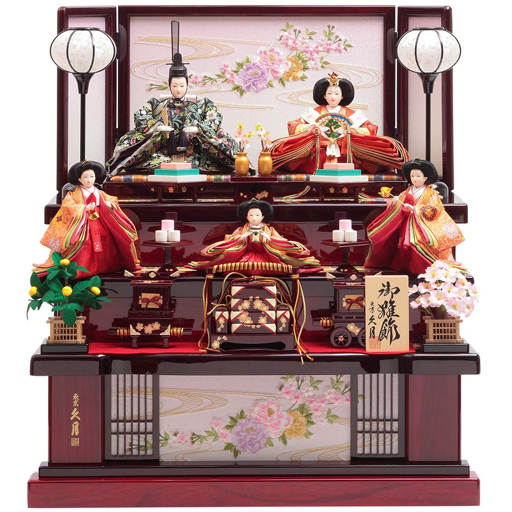 京都雛の会 平安雛幸作 毛氈七段 十五人飾り 4HR-D30 | 段飾り
