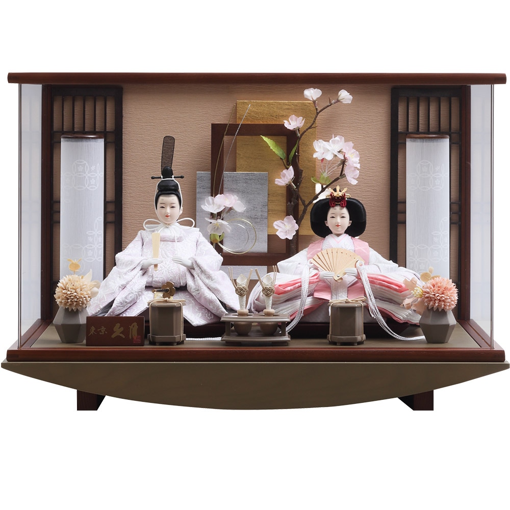 時代立雛　織物地のケース付き 親王ケース飾り アクリルケース 6H-KK58 | ひな人形 | 【公式】 人形の