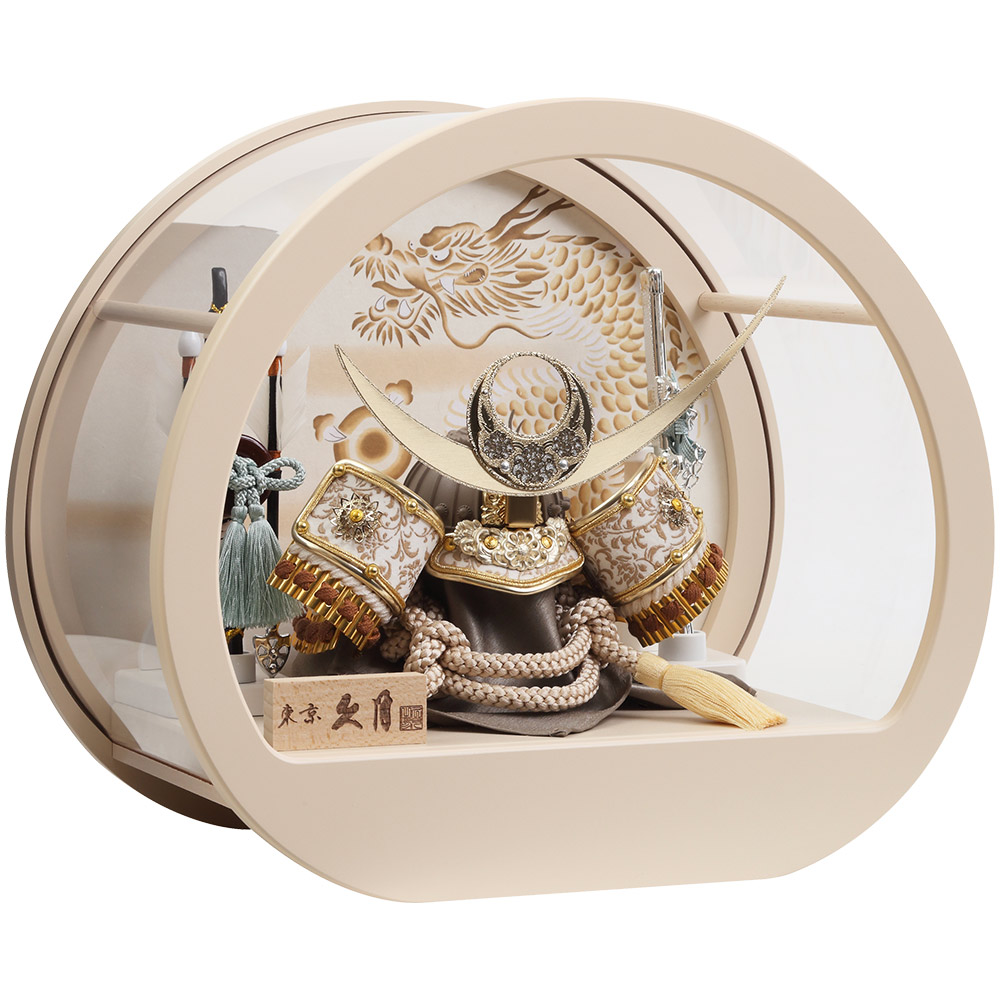 伊達政宗公 兜ケース飾り ガラスケース オルゴール付 3G-C14-Z | 取付