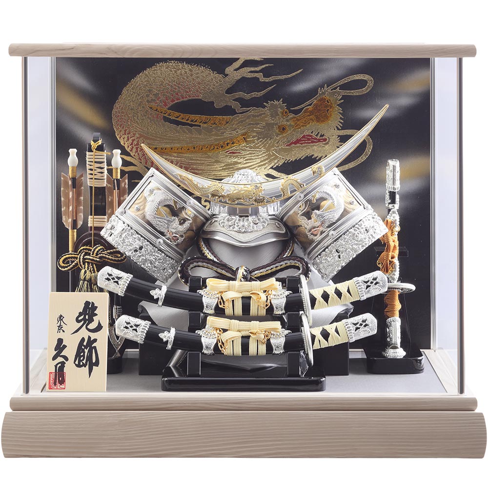 伊達政宗公　兜ケース飾り　ガラスケース　6G-C17