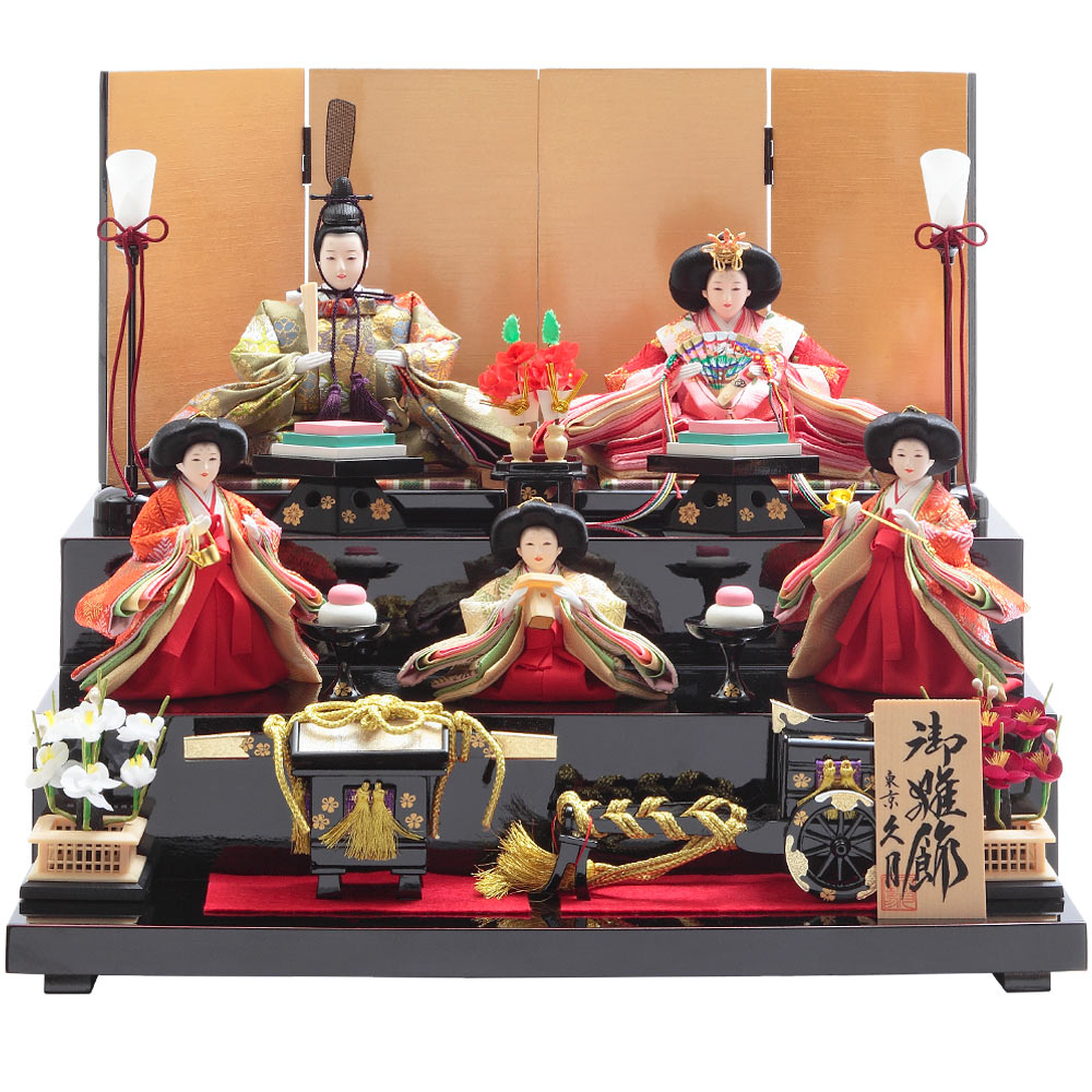 収納三段 親王官女飾り 6HR-N4 | 段飾り | 【公式】 人形の久月