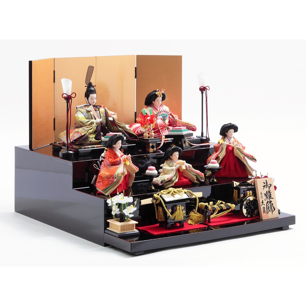収納三段 親王官女飾り 6HR-N4 | 段飾り | 【公式】 人形の久月