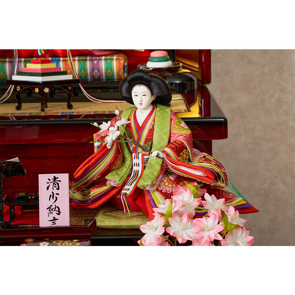 収納三段 平安三賢女付 雛の詩 引き出し式 6HR-N52-Z | 段飾り