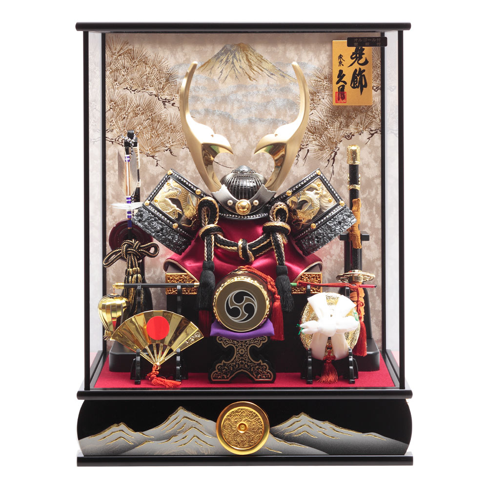 兜ケース飾り ガラスケース オルゴール付 72GR-C10 | 取付ケース飾り