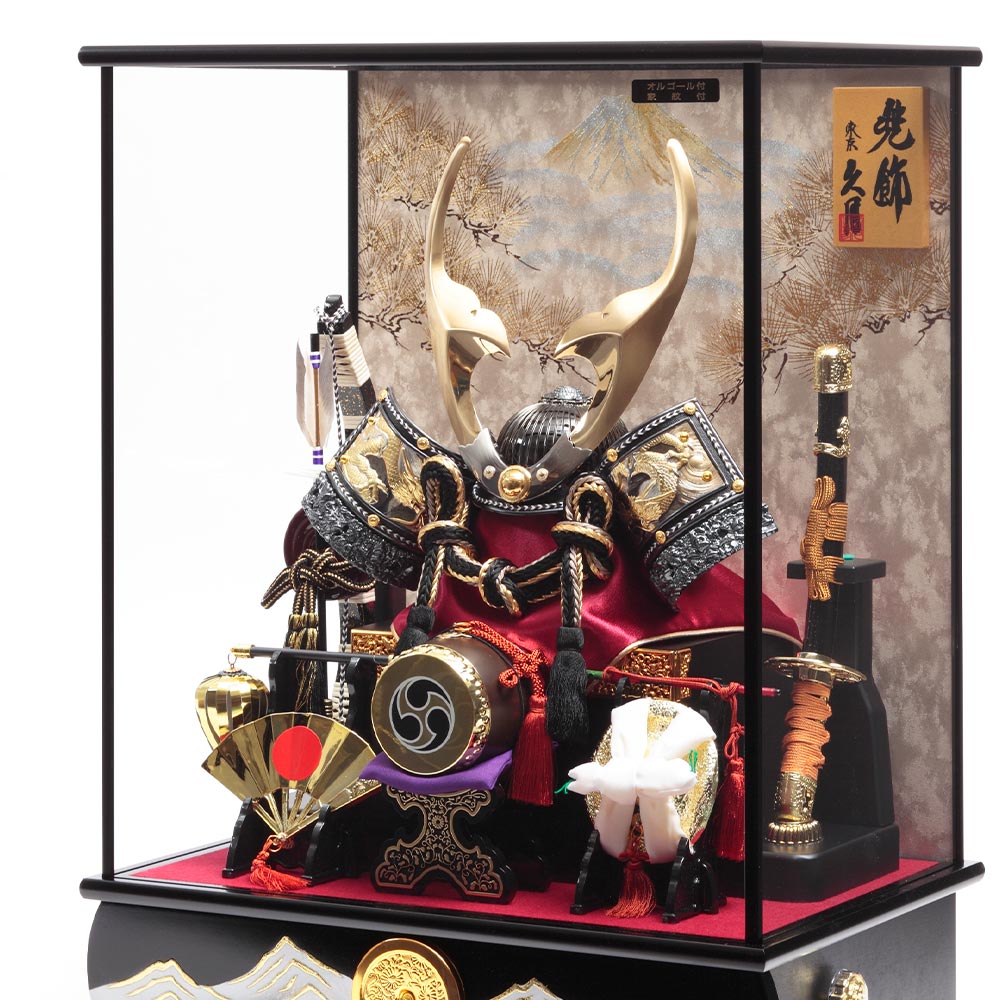 兜ケース飾り ガラスケース オルゴール付 72GR-C10 | 取付ケース飾り