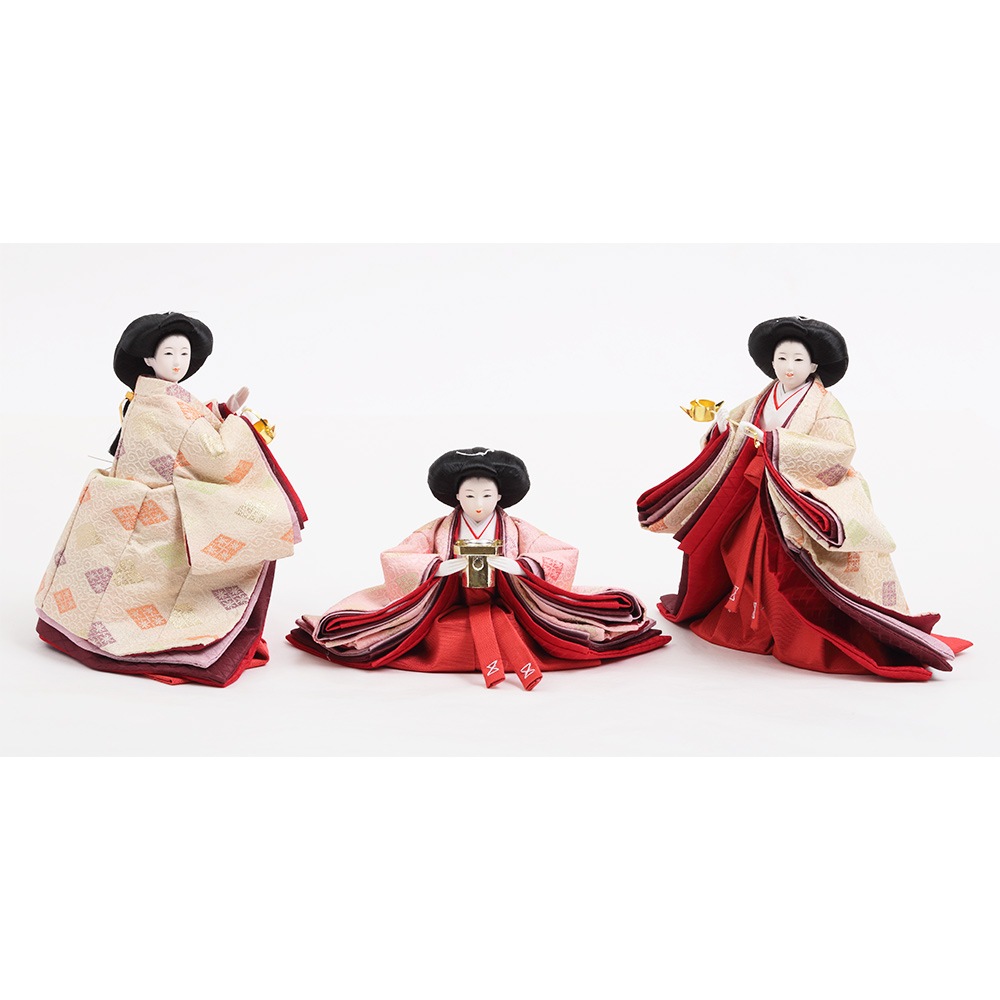 毛氈三段 親王官女飾り 6HR-G1 | ひな人形 | 【公式】 人形の久月