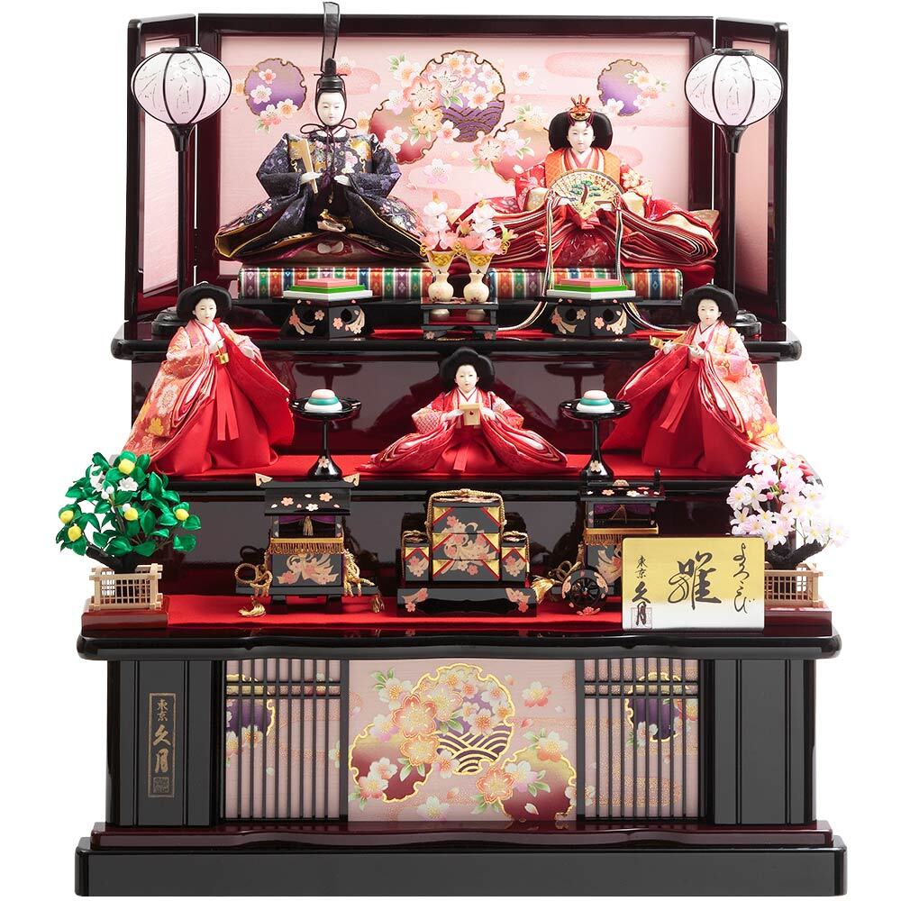 木製三段 親王官女飾り 6HR-G53 | ひな人形 | 【公式】 人形の久月