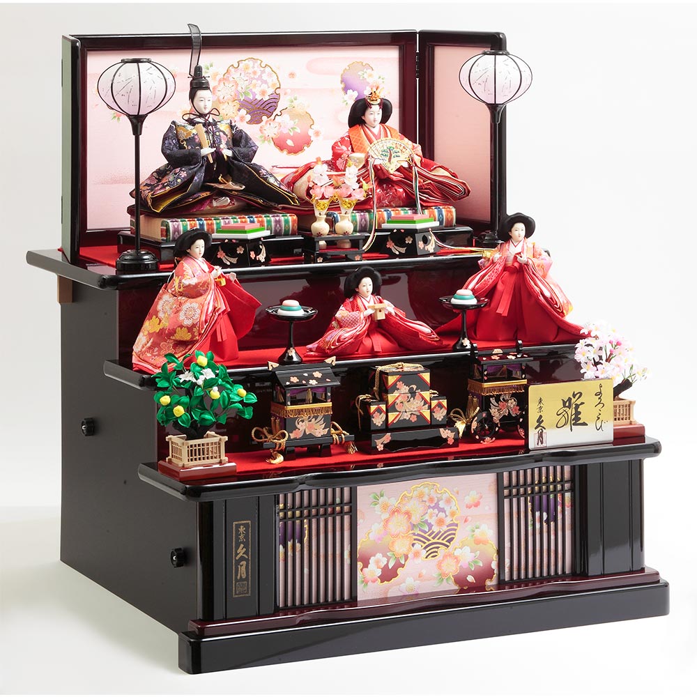 木製三段 親王官女飾り 6HR-G53 | 段飾り | 【公式】 人形の久月