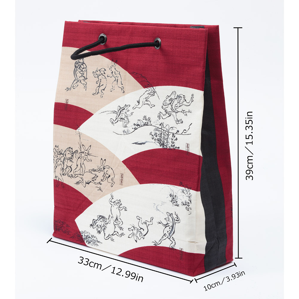 ショッピングバッグ 鳥獣人物戯画 赤 IPM-38-Z | 和雑貨 | 【公式