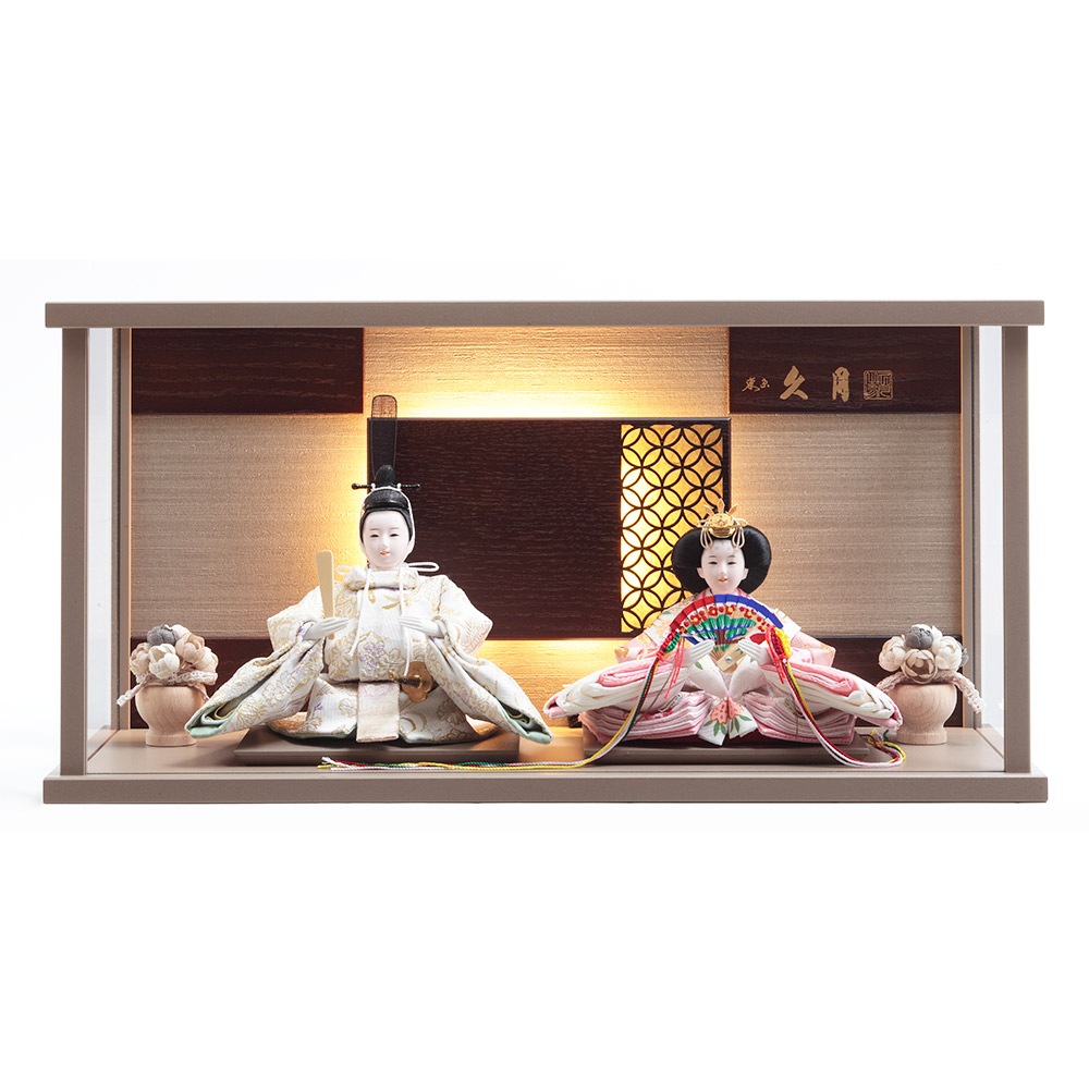 高級ケース入り ひな人形 雛人形 ケース入り コンパクト 選べる 木目 白 緑 紺 ひな人形