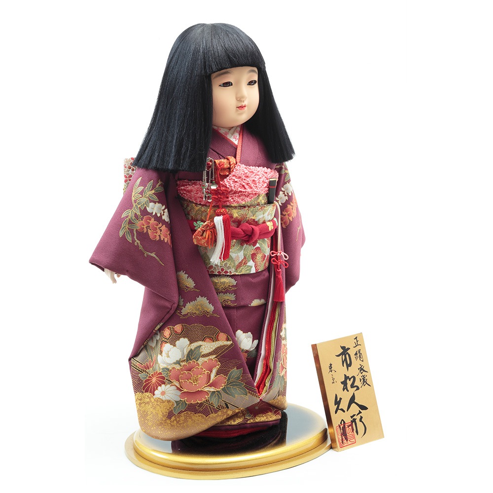 豊珠作 市松人形（ガラスケース付き/無し 選択可能タイプ） 73H-C7