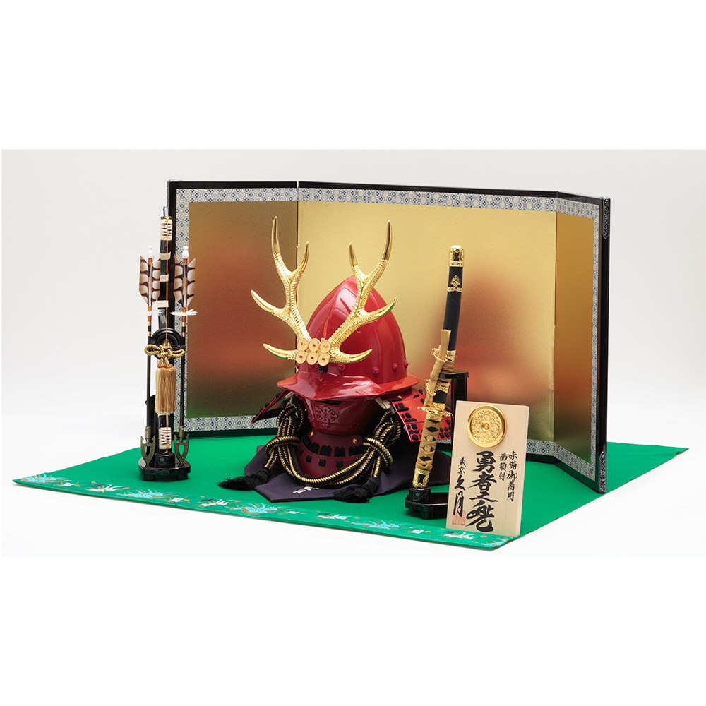 赤備三武将 着用兜飾り 3GR-K51 | 兜飾り | 【公式】 人形の久月